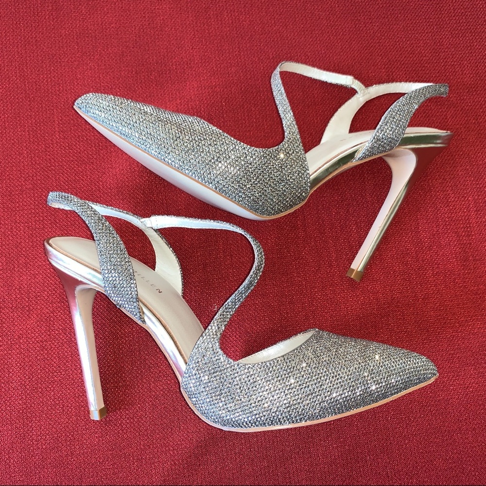 Karen Millen gold glitter strappy open pumps *8 - Picture 13 of 13